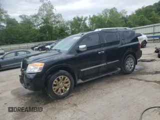 2015 Nissan Armada Platinum z VIN 5N1AA0NE8FN606479, wystawiony jako Copart lot #57755445 z przebiegiem 131 588 mil mil oraz Szkoda całkowita • Salvage title. Historia ofert i sprzedaży dostępna na DreamBid. Obrazek 1.