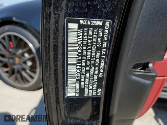 2020 Porsche Panamera GTS с VIN WP0AG2A77LL145093, выставлен на аукционе Copart как лот 74961864 с пробегом Не указан миль и На запчасти • Non repairable. История ставок и продаж доступна на DreamBid. Изображение 13.