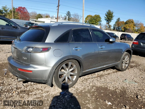 2006 Infiniti FX35 with VIN JNRAS08W96X210684, listed as a Copart auction lot 80438524 with 124,929 mi miles and Salvage Title. Bid and sale history available at carsss.com. Image 3.