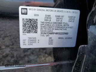 2024 Chevrolet Equinox EV RS z VIN 3GN7DNRP4RS222960, wystawiony jako Copart lot #47896605 z przebiegiem 6 511 mil mil oraz Szkoda całkowita • Salvage title. Historia ofert i sprzedaży dostępna na DreamBid. Obrazek 13.