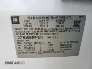 2011 GMC Terrain SLT-1 z VIN 2CTFLVE59B6448836, wystawiony jako Copart lot #58083495 z przebiegiem 214 092 mil mil oraz Czysty tytuł • Clean title. Historia ofert i sprzedaży dostępna na DreamBid. Obrazek 13.