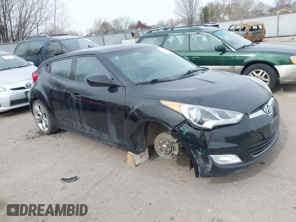 2013 Hyundai Veloster w/Black Int with VIN KMHTC6AD8DU155575, listed as a IAAI auction lot 41722849 with 100,204 mi miles and . Bid and sale history available at DreamBid. Image 1.