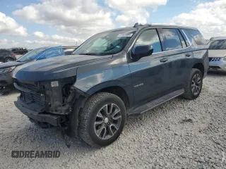 2021 Chevrolet Tahoe LS with VIN 1GNSCMED7MR413335, listed as a Copart auction lot 72067984 with 47,795 mi miles and Salvage title. Bid and sale history available at DreamBid. Image 1.