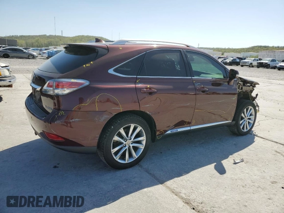2015 Lexus RX 450h with VIN 2T2BC1BAXFC002778, listed as a Copart auction lot 52628955 with 111,757 mi miles and Salvage Title. Bid and sale history available at DreamBid. Image 3.