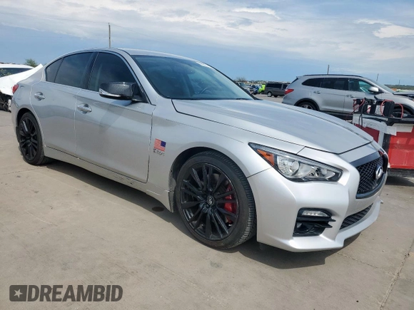 2017 Infiniti Q50 Red Sport 400 with VIN JN1FV7AP2HM851093, listed as a Copart auction lot 50955125 with 59,688 mi miles and Clean title. Bid and sale history available at DreamBid. Image 4.