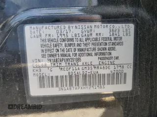 2017 Nissan Sentra SV with VIN 3N1AB7APXHY291985, listed as a Copart auction lot 53596254 with 100,370 mi miles and Salvage Title. Bid and sale history available at DreamBid. Image 12.