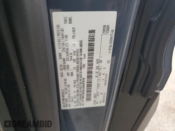 2020 Ford Transit Cargo with VIN 1FTBR3X83LKA47916, listed as a Copart auction lot 74436924 with Not Provided miles and Salvage Title. Bid and sale history available at DreamBid. Image 14.