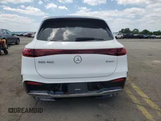 2023 Mercedes-Benz EQS with VIN 4JGDM2EB7PA017079, listed as a Copart auction lot 57424574 with 7,910 mi miles and Salvage Title. Bid and sale history available at carsss.com. Image 6.