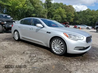 2015 Kia K900 Premium with VIN KNALU4D43F6027136, listed as a Copart auction lot 73374194 with 134,813 mi miles and Salvage Title. Bid and sale history available at carsss.com. Image 4.