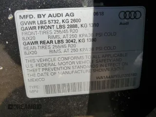 2018 Audi SQ5 Premium Plus with VIN WA1A4AFY0J2205183, listed as a Copart auction lot 65414304 with 53,868 mi miles and Salvage Title. Bid and sale history available at DreamBid. Image 12.
