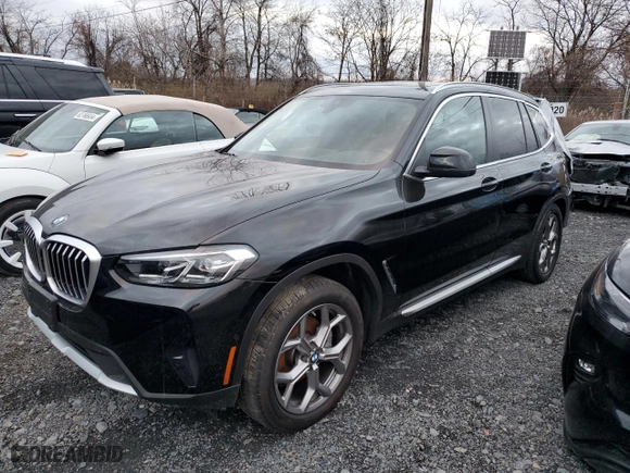 2023 BMW X3 xDrive30i with VIN 5UX53DP00P9S48442, listed as a Copart auction lot 82761444 with 4,531 mi miles and Salvage Title. Bid and sale history available at carsss.com. Image 1.
