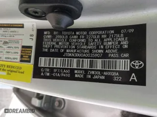 2010 Toyota Prius II with VIN JTDKN3DU0A0035907, listed as a IAAI auction lot 41710031 with 127,228 mi miles. Bid and sale history available at carsss.com. Image 9.