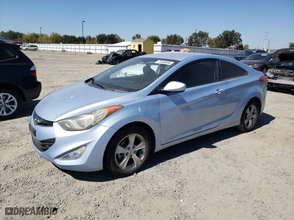 2013 Hyundai Elantra Coupe GS PZEV with VIN KMHDH6AE7DU000272, listed as a Copart auction lot 73430894 with 73,333 mi miles and Salvage Title. Bid and sale history available at carsss.com. Image 1.