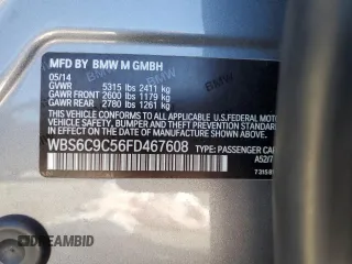 2015 BMW M6 z VIN WBS6C9C56FD467608, wystawiony jako Copart lot #67796074 z przebiegiem 67 706 mil mil oraz Szkoda całkowita • Salvage title. Historia ofert i sprzedaży dostępna na DreamBid. Obrazek 12.