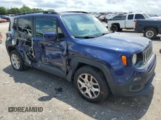 2017 Jeep Renegade Latitude with VIN ZACCJABB7HPE45338, listed as a Copart auction lot 56951665 with 168,286 mi miles and Salvage title. Bid and sale history available at DreamBid. Image 4.
