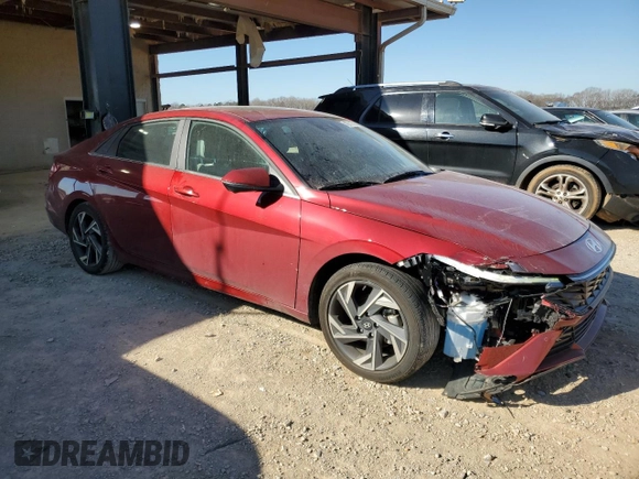 2024 Hyundai Elantra Limited with VIN KMHLP4DG7RU792124, listed as a Copart auction lot 48711795 with 14,820 mi miles and Salvage Title. Bid and sale history available at DreamBid. Image 4.