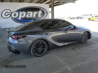 2025 Lexus IS 500 F Sport Performance with VIN JTHAP1D21S5007187, listed as a Copart auction lot 55784875 with 6,084 mi miles and Salvage title. Bid and sale history available at DreamBid. Image 3.