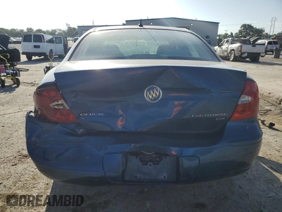 2006 Buick LaCrosse CX with VIN 2G4WC582061104744, listed as a Copart auction lot 61442895 with 188,530 mi miles and Salvage title. Bid and sale history available at DreamBid. Image 6.