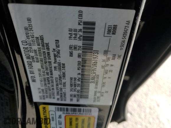 2018 Lincoln MKZ Reserve with VIN 3LN6L5F97JR619731, listed as a Copart auction lot 45962115 with 81,098 mi miles and Salvage Title. Bid and sale history available at DreamBid. Image 13.