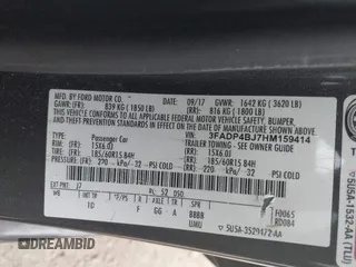 2017 Ford Fiesta SE with VIN 3FADP4BJ7HM159414, listed as a IAAI auction lot 41189078 with 88,708 mi miles. Bid and sale history available at carsss.com. Image 9.