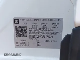 2023 GMC Terrain SLT with VIN 3GKALVEG4PL181622, listed as a IAAI auction lot 41824862 with 46,855 mi miles and . Bid and sale history available at carsss.com. Image 9.