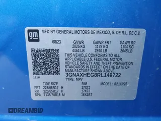 2024 Chevrolet Equinox LS with VIN 3GNAXHEG8RL149722, listed as a IAAI auction lot 41774500 with 81,070 mi miles and . Bid and sale history available at DreamBid. Image 9.