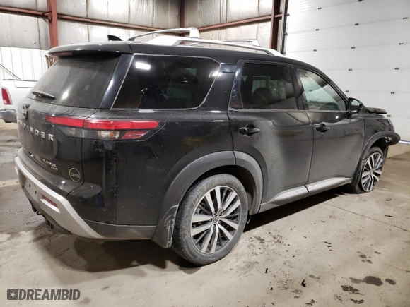2022 Nissan Pathfinder Platinum with VIN 5N1DR3DK7NC223867, listed as a Copart auction lot 48601215 with 0 mi miles and Salvage Title. Bid and sale history available at carsss.com. Image 3.