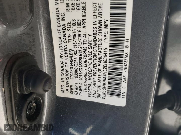 2014 Honda CR-V LX with VIN 2HKRM4H32EH636415, listed as a Copart auction lot 50499985 with 101,466 mi miles and Salvage Title. Bid and sale history available at carsss.com. Image 13.