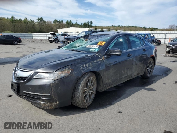 2015 Acura TLX V6 with VIN 19UUB2F36FA017785, listed as a Copart auction lot 55942425 with Not provided miles and Salvage title. Bid and sale history available at DreamBid. Image 1.