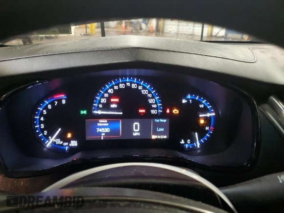 2016 Cadillac CTS AWD with VIN 1G6AW5SX5G0148863, listed as a Copart auction lot 61611945 with 74,530 mi miles and Salvage title. Bid and sale history available at DreamBid. Image 9.