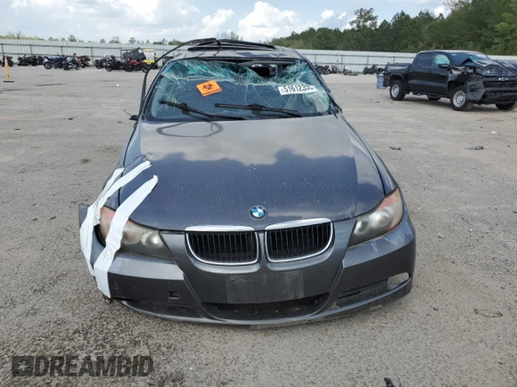 2007 BMW 3 Series 328i with VIN WBAVC53587FZ78834, listed as a Copart auction lot 51612355 with Not provided miles and Salvage title. Bid and sale history available at DreamBid. Image 5.
