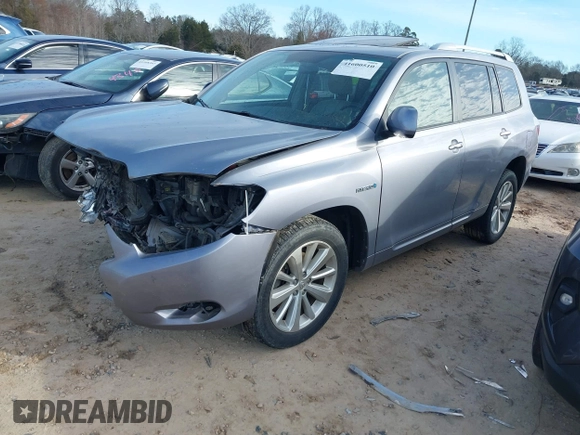 2008 Toyota Highlander Hybrid with VIN JTEEW41A282023570, listed as a IAAI auction lot 41600510 with 206,237 mi miles. Bid and sale history available at carsss.com. Image 2.