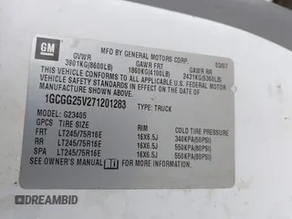 2007 Chevrolet Express Cargo with VIN 1GCGG25V271201283, listed as a IAAI auction lot 42094513 with Not Provided miles and . Bid and sale history available at DreamBid. Image 9.