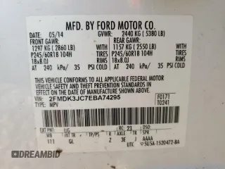 2014 Ford Edge SEL with VIN 2FMDK3JC7EBA74295, listed as a Copart auction lot 44187175 with 0 mi miles and Non Repairable. Bid and sale history available at carsss.com. Image 14.