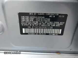 2019 Subaru WRX z VIN JF1VA1A60K9815184, wystawiony jako Copart lot #58034635 z przebiegiem 79 583 mil mil oraz Szkoda całkowita • Salvage title. Historia ofert i sprzedaży dostępna na DreamBid. Obrazek 12.