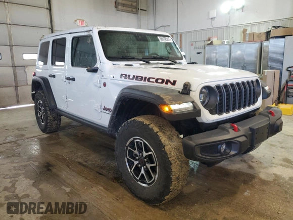 2024 Jeep Wrangler Rubicon with VIN 1C4PJXFG8RW366212, listed as a Copart auction lot 88892985 with 7,649 mi miles and Salvage Title. Bid and sale history available at DreamBid. Image 4.