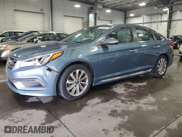 2015 Hyundai Sonata Sport with VIN 5NPE34AF7FH047528, listed as a Copart auction lot 54252645 with 58,703 mi miles and Salvage title. Bid and sale history available at DreamBid. Image 1.