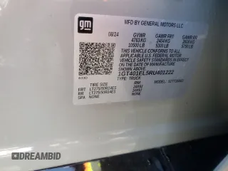 2024 GMC Sierra 1500 with VIN 1GT401EL5RU401222, listed as a Copart auction lot 43251615 with 8,806 mi miles and Salvage Title. Bid and sale history available at DreamBid. Image 12.