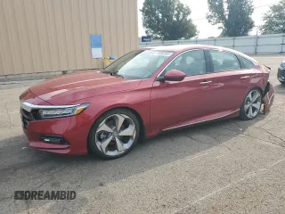 2018 Honda Accord Touring with VIN 1HGCV1F90JA063171, listed as a Copart auction lot 65062945 with 10,249 mi miles and Salvage title. Bid and sale history available at DreamBid. Image 1.