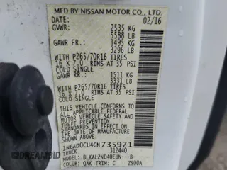 2016 Nissan Frontier SV with VIN 1N6AD0CU4GN735971, listed as a Copart auction lot 43013095 with 84,095 mi miles and Salvage title. Bid and sale history available at DreamBid. Image 15.