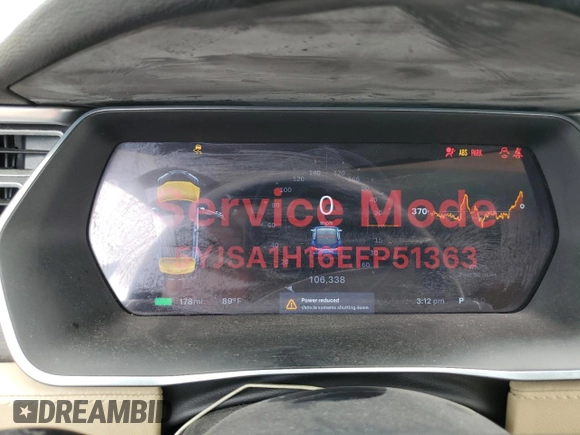 2014 Tesla Model S 60 with VIN 5YJSA1H16EFP51363, listed as a Copart auction lot 59960075 with 106,338 mi miles and Clean title. Bid and sale history available at DreamBid. Image 9.