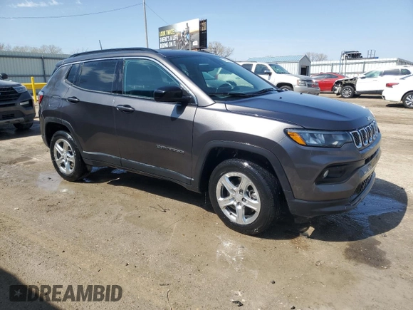 2023 Jeep Compass Latitude with VIN 3C4NJDBN3PT547814, listed as a Copart auction lot 48878665 with 12,372 mi miles and Clean Title. Bid and sale history available at DreamBid. Image 4.