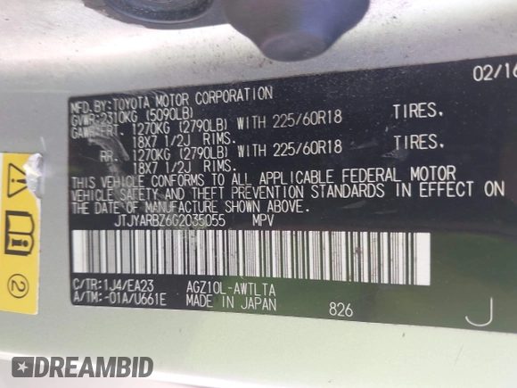 2016 Lexus NX 200t with VIN JTJYARBZ6G2035055, listed as a IAAI auction lot 41791657 with 162,532 mi miles. Bid and sale history available at carsss.com. Image 9.