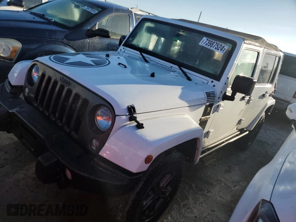 2018 Jeep Wrangler JK Unlimited Freedom Edition with VIN 1C4BJWDG2JL805031, listed as a Copart auction lot 73987524 with 0 mi miles and Non Repairable. Bid and sale history available at carsss.com. Image 1.