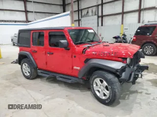 2019 Jeep Wrangler Unlimited Sport S with VIN 1C4HJXDG2KW646608, listed as a Copart auction lot 58535105 with 111,230 mi miles and Salvage title. Bid and sale history available at DreamBid. Image 4.