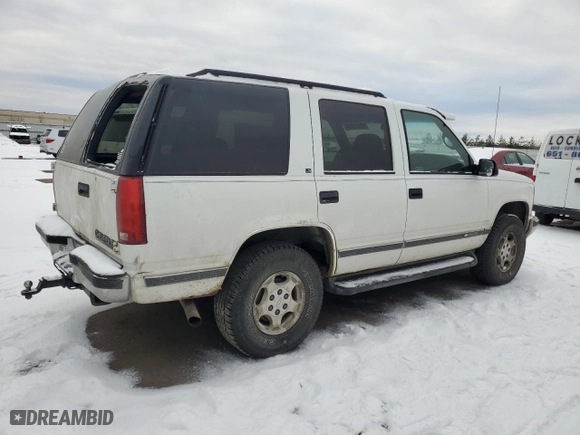 1997 Chevrolet Tahoe with VIN 1GNEK13R7VJ362707, listed as a Copart auction lot 43449635 with 198,516 mi miles and Salvage Title. Bid and sale history available at carsss.com. Image 3.
