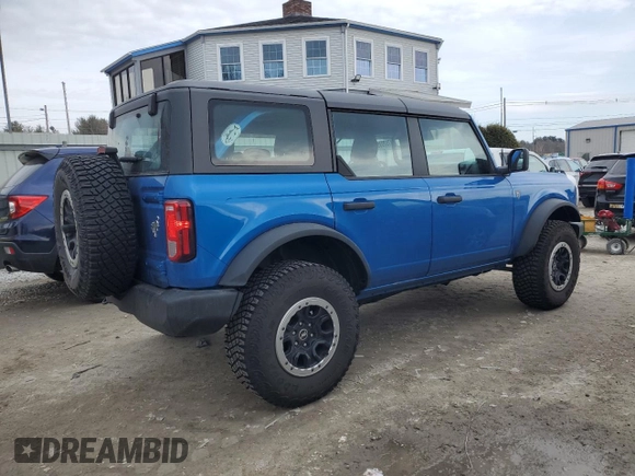 2023 Ford Bronco with VIN 1FMDE5DH0PLA93882, listed as a Copart auction lot 47520355 with 0 mi miles and Salvage Title. Bid and sale history available at carsss.com. Image 3.