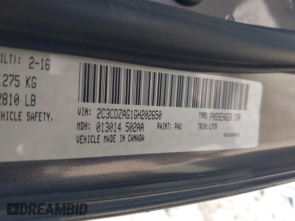 2016 Dodge Challenger SXT с VIN 2C3CDZAG1GH202650, выставлен на аукционе IAAI как лот 41979581 с пробегом 114 180 миль миль и . История ставок и продаж доступна на DreamBid. Изображение 9.