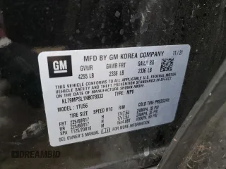 2022 Chevrolet TrailBlazer LT with VIN KL79MPSL1NB078033, listed as a Copart auction lot 79958253 with 43,023 mi miles and Salvage Title. Bid and sale history available at DreamBid. Image 12.