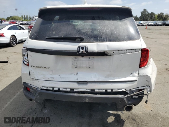 2022 Honda Passport EX-L with VIN 5FNYF7H57NB005568, listed as a Copart auction lot 54406795 with 25,681 mi miles and Salvage title. Bid and sale history available at DreamBid. Image 6.